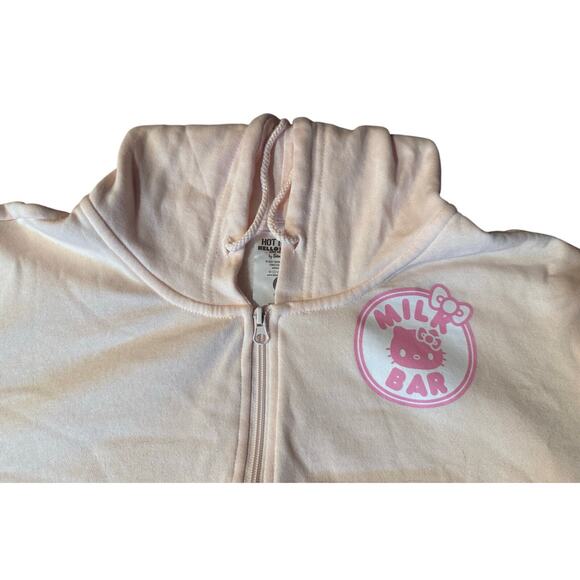 Hot Topic Milk Bar Powder Pink Cropped Hello KItty Sweatshirt Screen Print 2X - Picture 1 of 6